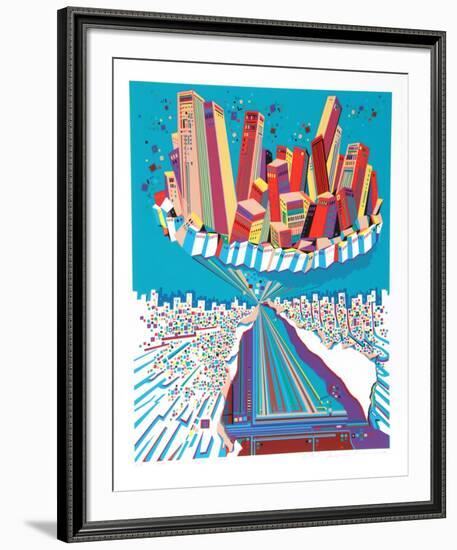 City 379-Risaburo Kimura-Framed Serigraph