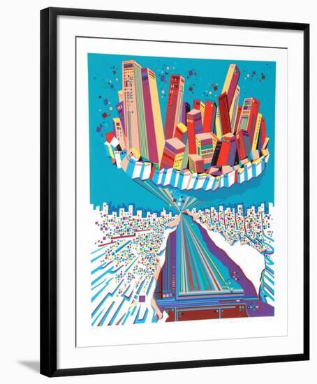 City 379-Risaburo Kimura-Framed Serigraph