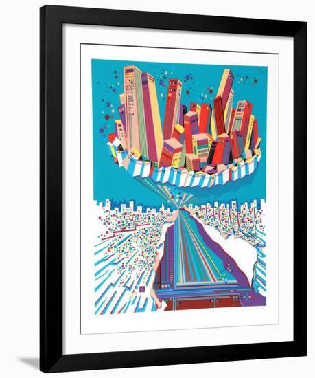 City 379-Risaburo Kimura-Framed Serigraph