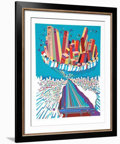 City 379-Risaburo Kimura-Framed Serigraph