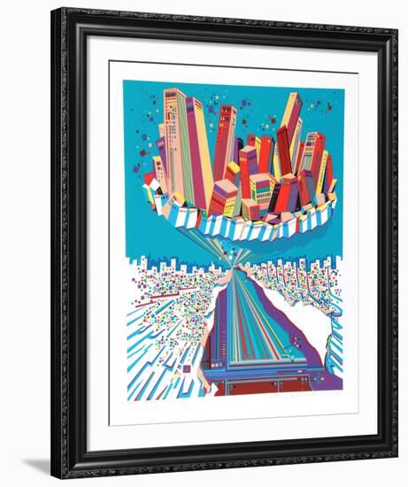 City 379-Risaburo Kimura-Framed Serigraph