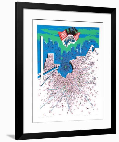 City 380-Risaburo Kimura-Framed Serigraph
