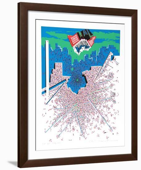 City 380-Risaburo Kimura-Framed Serigraph