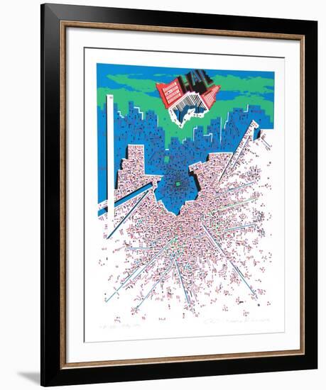 City 380-Risaburo Kimura-Framed Serigraph