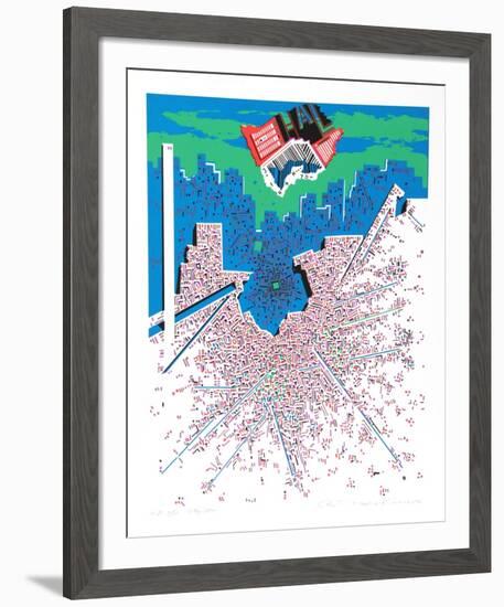 City 380-Risaburo Kimura-Framed Serigraph