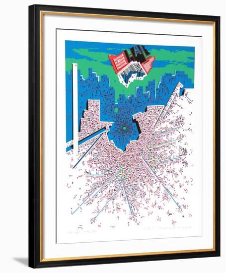 City 380-Risaburo Kimura-Framed Serigraph