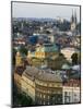 City and Croatian National Theater, Zagreb, Croatia-Walter Bibikow-Mounted Photographic Print