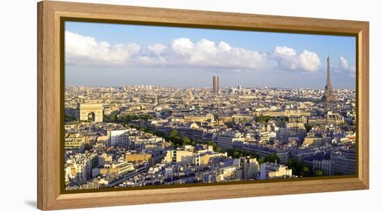 City, Arc De Triomphe and the Eiffel Tower, Viewed over Rooftops, Paris, France, Europe-Gavin Hellier-Framed Premier Image Canvas