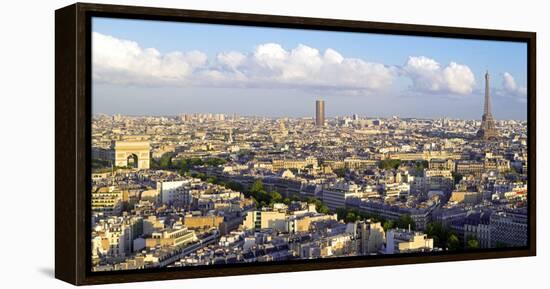 City, Arc De Triomphe and the Eiffel Tower, Viewed over Rooftops, Paris, France, Europe-Gavin Hellier-Framed Premier Image Canvas