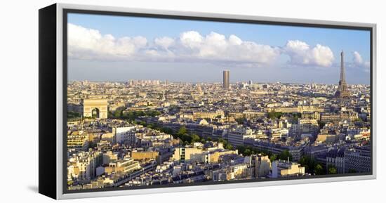 City, Arc De Triomphe and the Eiffel Tower, Viewed over Rooftops, Paris, France, Europe-Gavin Hellier-Framed Premier Image Canvas