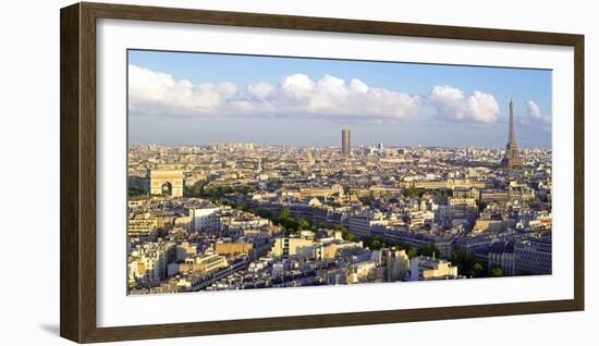 City, Arc De Triomphe and the Eiffel Tower, Viewed over Rooftops, Paris, France, Europe-Gavin Hellier-Framed Photographic Print