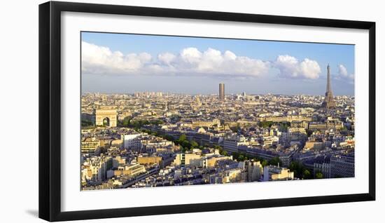 City, Arc De Triomphe and the Eiffel Tower, Viewed over Rooftops, Paris, France, Europe-Gavin Hellier-Framed Photographic Print