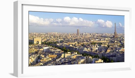 City, Arc De Triomphe and the Eiffel Tower, Viewed over Rooftops, Paris, France, Europe-Gavin Hellier-Framed Photographic Print