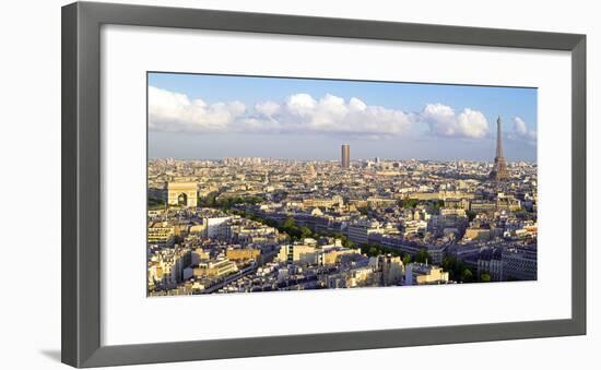 City, Arc De Triomphe and the Eiffel Tower, Viewed over Rooftops, Paris, France, Europe-Gavin Hellier-Framed Photographic Print