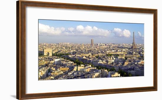 City, Arc De Triomphe and the Eiffel Tower, Viewed over Rooftops, Paris, France, Europe-Gavin Hellier-Framed Photographic Print