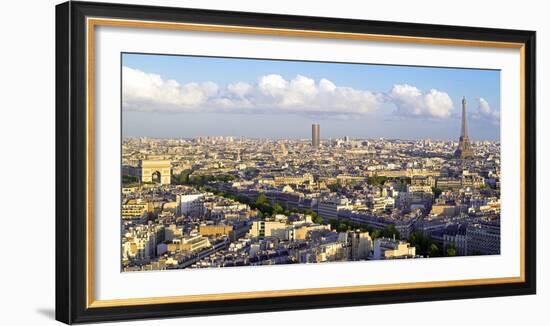 City, Arc De Triomphe and the Eiffel Tower, Viewed over Rooftops, Paris, France, Europe-Gavin Hellier-Framed Photographic Print