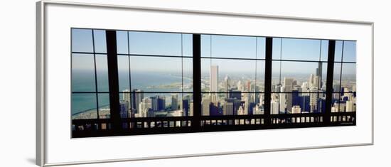 City as Seen through a Window, Chicago, Illinois, USA-null-Framed Photographic Print