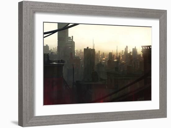 City at Dawn-Stephane Belin-Framed Art Print