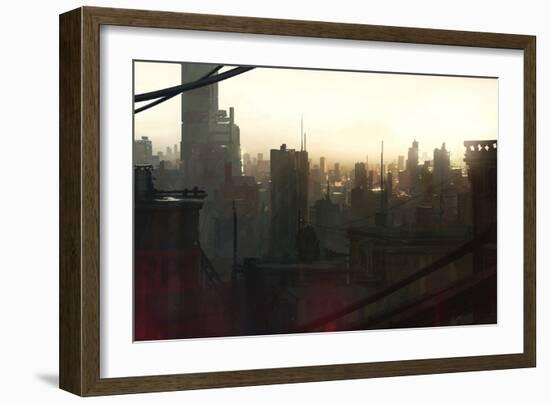 City at Dawn-Stephane Belin-Framed Art Print