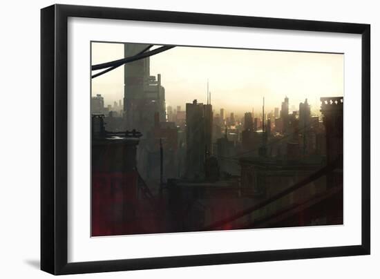 City at Dawn-Stephane Belin-Framed Art Print