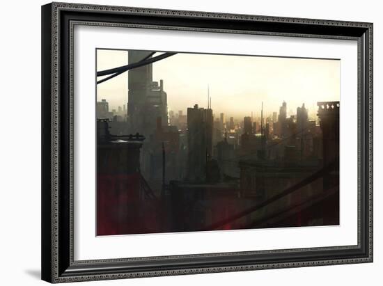 City at Dawn-Stephane Belin-Framed Art Print