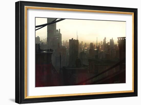 City at Dawn-Stephane Belin-Framed Art Print