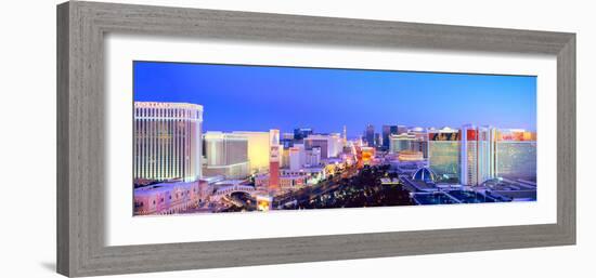 City at Dusk, Las Vegas, Clark County, Nevada, USA-null-Framed Photographic Print