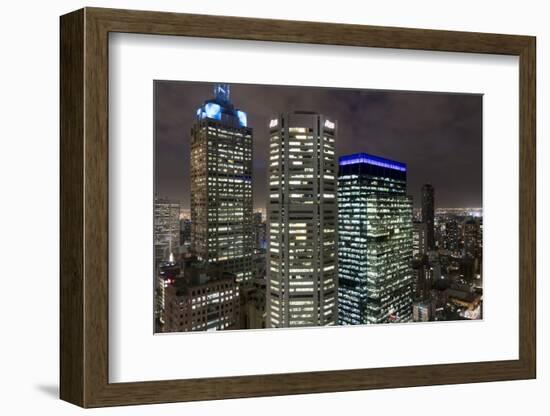 City at Night from Sofitel Melbourne on Collins Street, Melbourne, Victoria, Australia, Pacific-Nick Servian-Framed Photographic Print