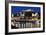 City at Night of Salzach River with Churches of Salzburg and Hohensalzburg Fortress, Austria-Julian Castle-Framed Photo