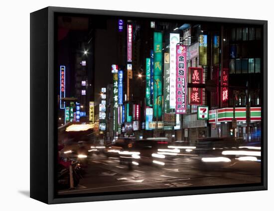 City at Night, Taipei, Taiwan, Asia-Charles Bowman-Framed Premier Image Canvas