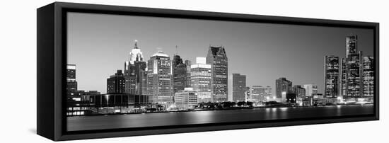 City at the Waterfront, Lake Erie, Detroit, Wayne County, Michigan, USA-null-Framed Premier Image Canvas