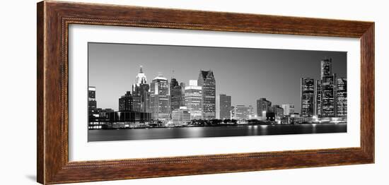 City at the Waterfront, Lake Erie, Detroit, Wayne County, Michigan, USA-null-Framed Photographic Print