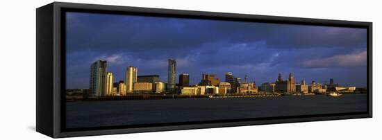 City at the Waterfront, Liverpool, River Mersey, Merseyside, England 2010-null-Framed Premier Image Canvas