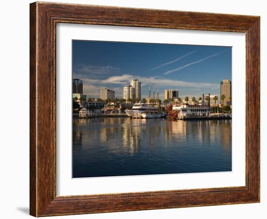 City at the Waterfront, Shoreline Village, Long Beach, Los Angeles County, California, USA-null-Framed Photographic Print