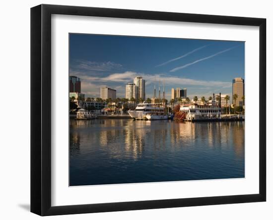 City at the Waterfront, Shoreline Village, Long Beach, Los Angeles County, California, USA-null-Framed Photographic Print