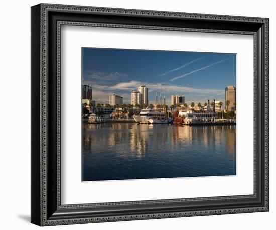 City at the Waterfront, Shoreline Village, Long Beach, Los Angeles County, California, USA-null-Framed Photographic Print