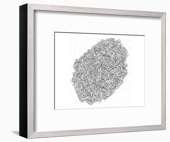 City Cartoon Doodles-null-Framed Art Print