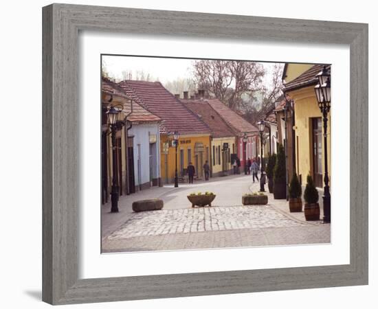 City Center and Street Lamp Posts, Tokaj, Hungary-Per Karlsson-Framed Photographic Print