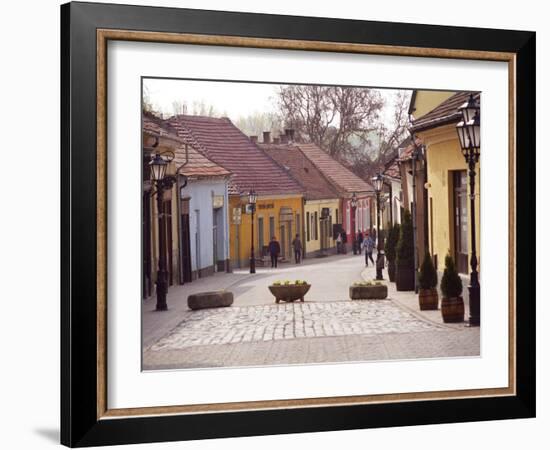 City Center and Street Lamp Posts, Tokaj, Hungary-Per Karlsson-Framed Photographic Print