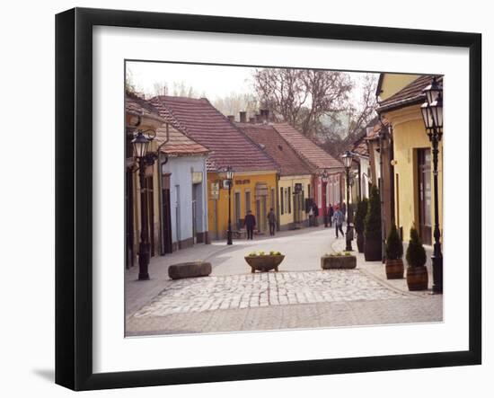 City Center and Street Lamp Posts, Tokaj, Hungary-Per Karlsson-Framed Photographic Print