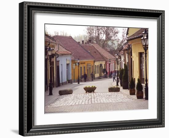 City Center and Street Lamp Posts, Tokaj, Hungary-Per Karlsson-Framed Photographic Print