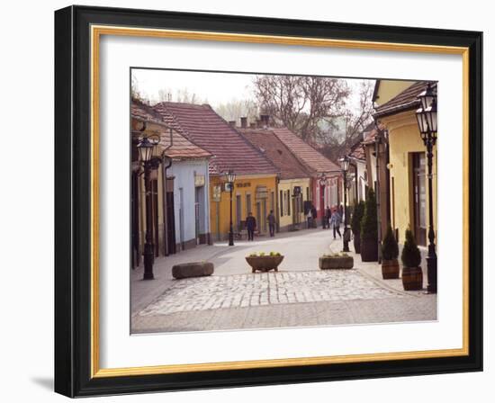 City Center and Street Lamp Posts, Tokaj, Hungary-Per Karlsson-Framed Photographic Print