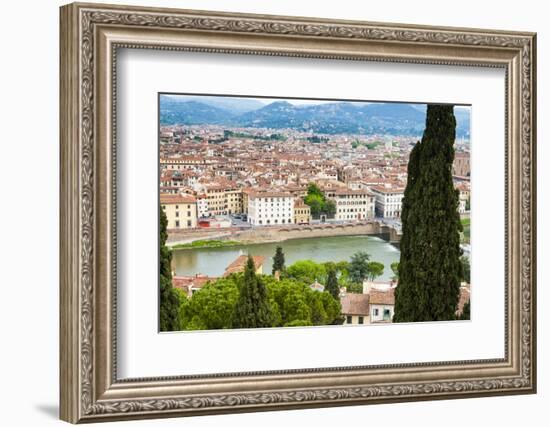 City Center of Florence, River Arno, Firenze, UNESCO, Tuscany, Italy-Nico Tondini-Framed Photographic Print