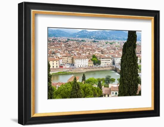 City Center of Florence, River Arno, Firenze, UNESCO, Tuscany, Italy-Nico Tondini-Framed Photographic Print