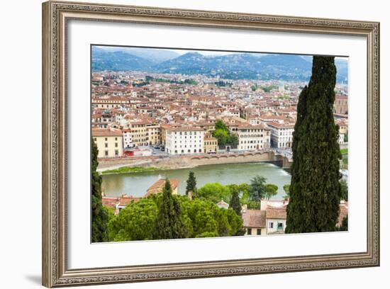 City Center of Florence, River Arno, Firenze, UNESCO, Tuscany, Italy-Nico Tondini-Framed Photographic Print