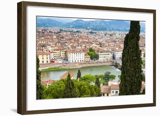 City Center of Florence, River Arno, Firenze, UNESCO, Tuscany, Italy-Nico Tondini-Framed Photographic Print