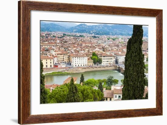 City Center of Florence, River Arno, Firenze, UNESCO, Tuscany, Italy-Nico Tondini-Framed Photographic Print