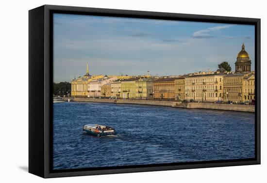 City Center of St. Petersburg from the Neva River at Sunset-Michael Runkel-Framed Premier Image Canvas