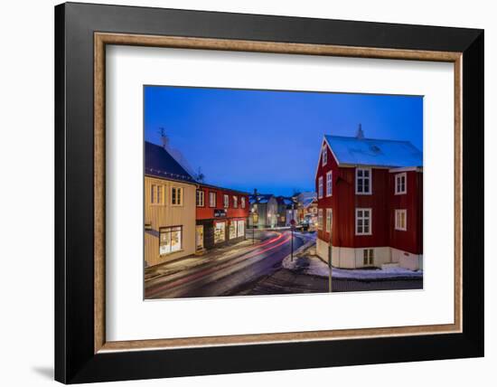 City Center Streets at Dusk in Winter in Reykjavic, Iceland-Chuck Haney-Framed Photographic Print