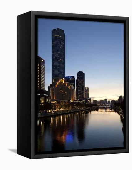 City Centre and Yarra River at Dusk, Melbourne, Victoria, Australia, Pacific-Nick Servian-Framed Premier Image Canvas